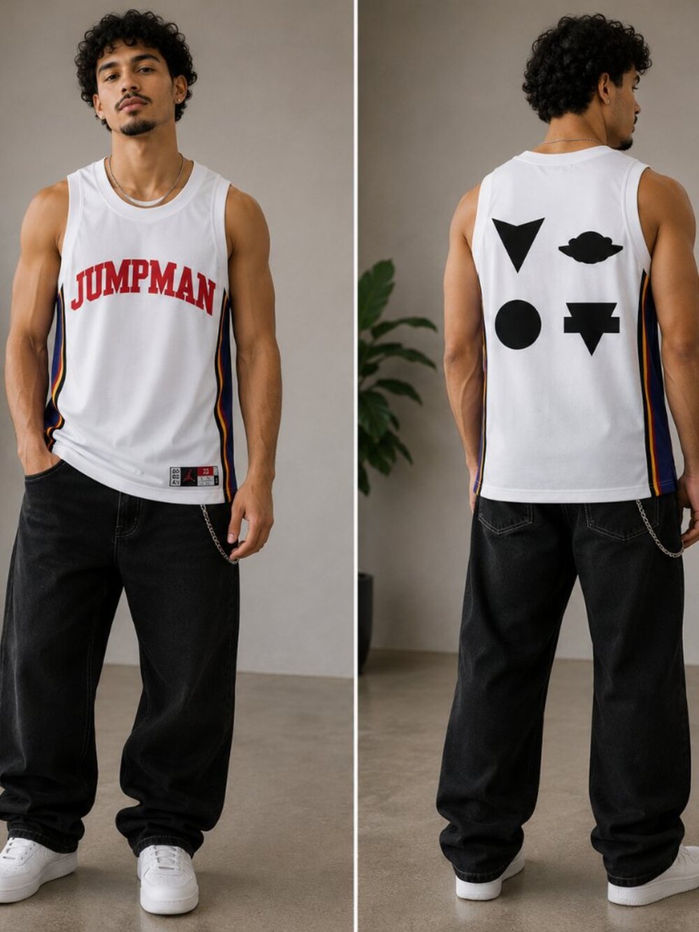 Nike Jordan Jumpman Basketball Jersey White Mens Size L